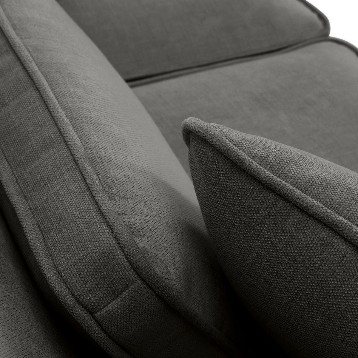 ECKSOFA Taupe Flachgewebe Zierkissen, Rückenkissen, Rücken echt  - Taupe/Schwarz, MODERN, Kunststoff/Textil (307/228cm) - Carryhome
