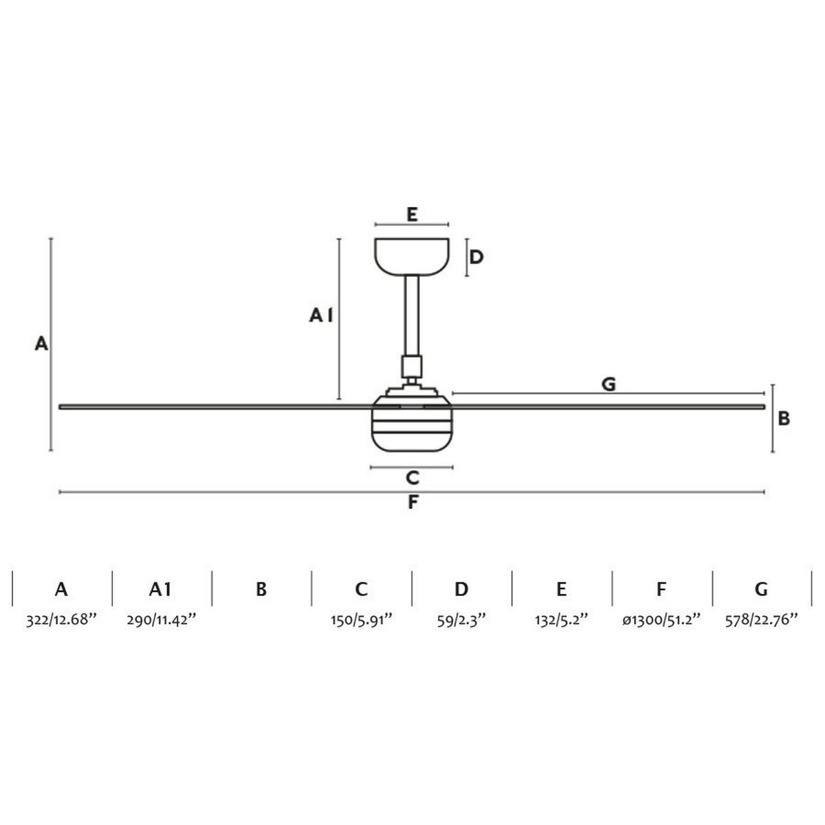 DECKENVENTILATOR - Schwarz, KONVENTIONELL, Kunststoff (130/25.4cm)