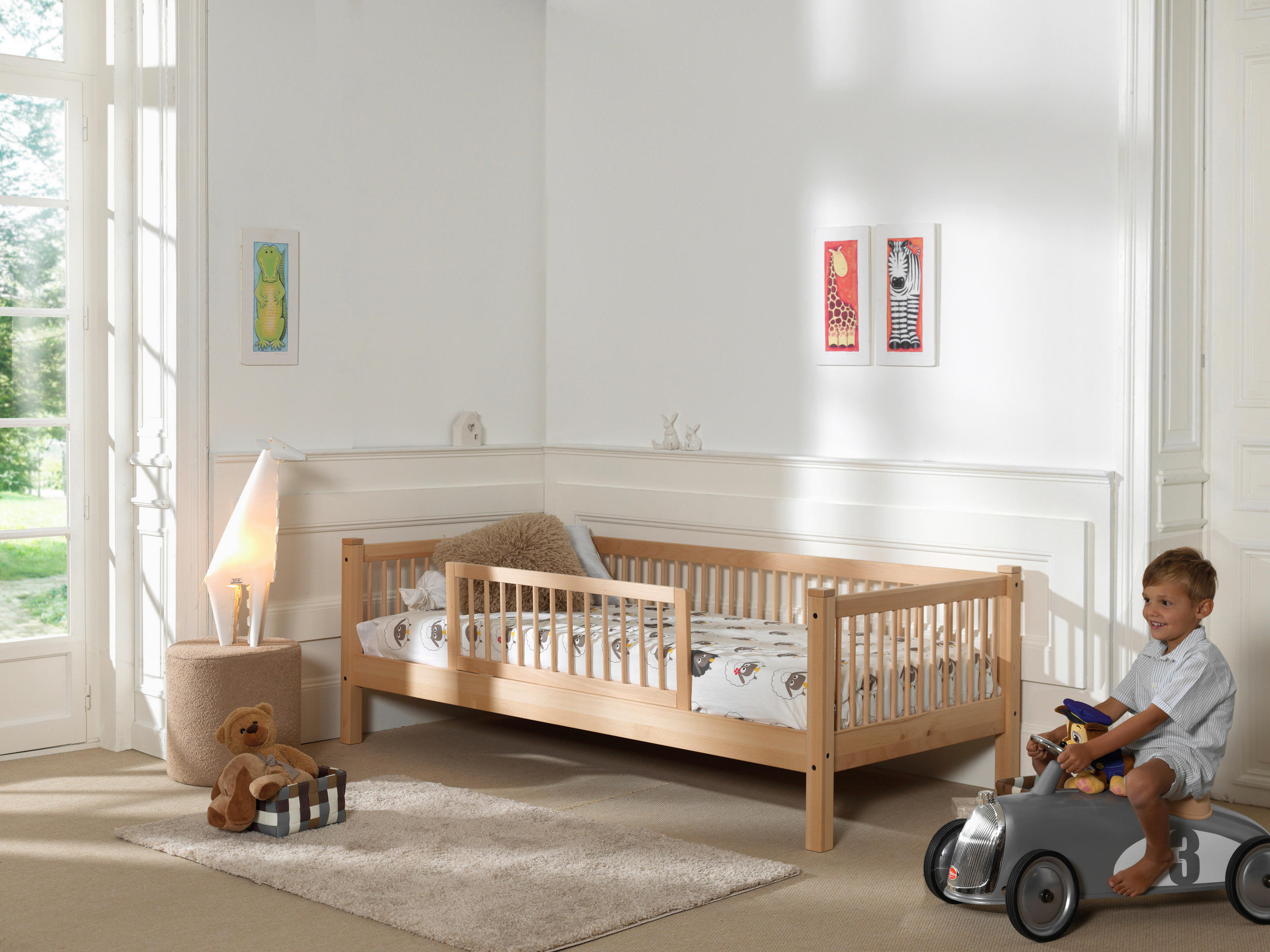 BETT 90/200 cm  in Buchefarben  - Buchefarben/Naturfarben, MODERN, Holz (90/200cm) - Vipack