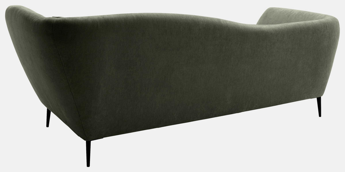 RÉCAMIERE Olivgrün Chenille Zierkissen, Rücken echt  - Schwarz/Olivgrün, KONVENTIONELL, Textil/Metall (224/70/97cm) - Hom`in