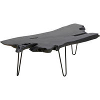 COUCHTISCH Teakholz massiv 100/40/40 cm Freiform Schwarz  - Schwarz, Design, Holz/Metall (100/40/40cm) - Kare-Design