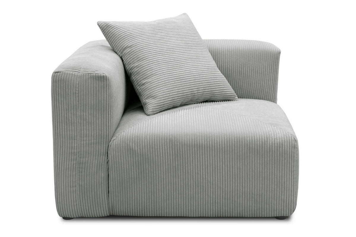 SOFAELEMENT in Cord, Mikrofaser Hellgrau  - Hellgrau/Schwarz, Design, Kunststoff/Textil (108/69/108cm) - MID.YOU