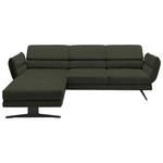 ECKSOFA in Flachgewebe Dunkelgrün  176-217/279-327 cm  - Dunkelgrün/Schwarz, Design, Textil/Metall (176-217/279-327cm) - Dieter Knoll