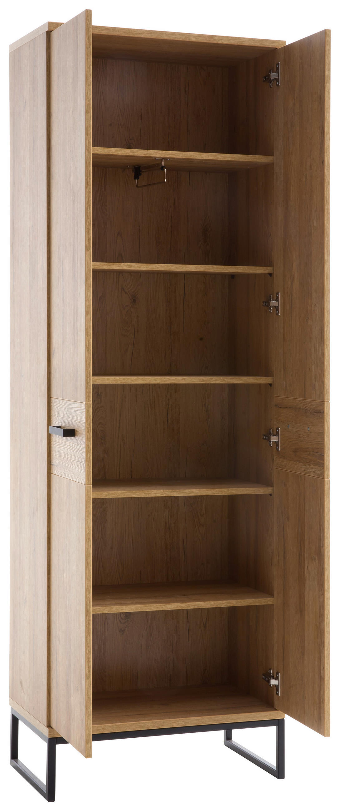 GARDEROBENSCHRANK  in 66/196/38 cm  - Eichefarben/Schwarz, Design, Holzwerkstoff/Metall (66/196/38cm) - Xora