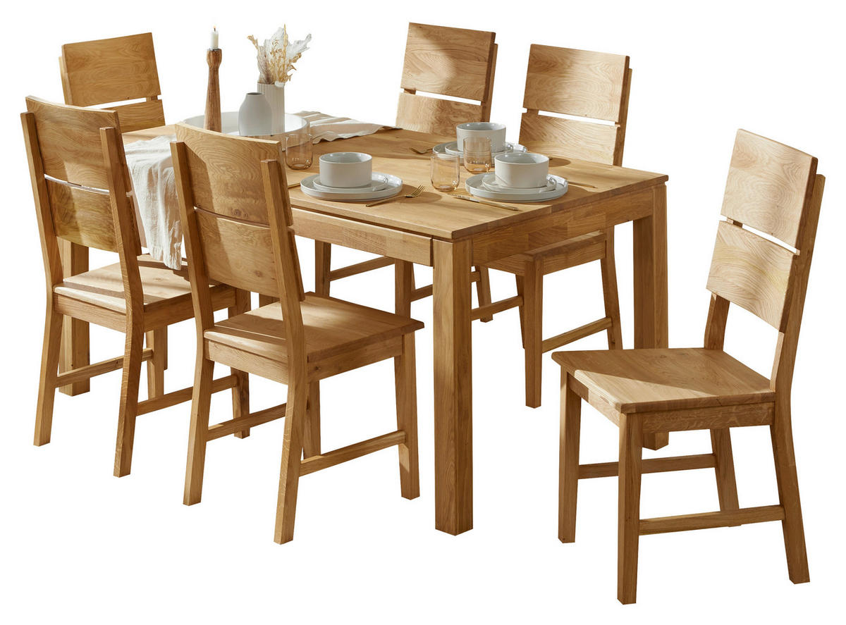 ESSTISCH in Holz 160/90/75 cm  - Wildeiche, Natur, Holz (160/90/75cm) - Carryhome