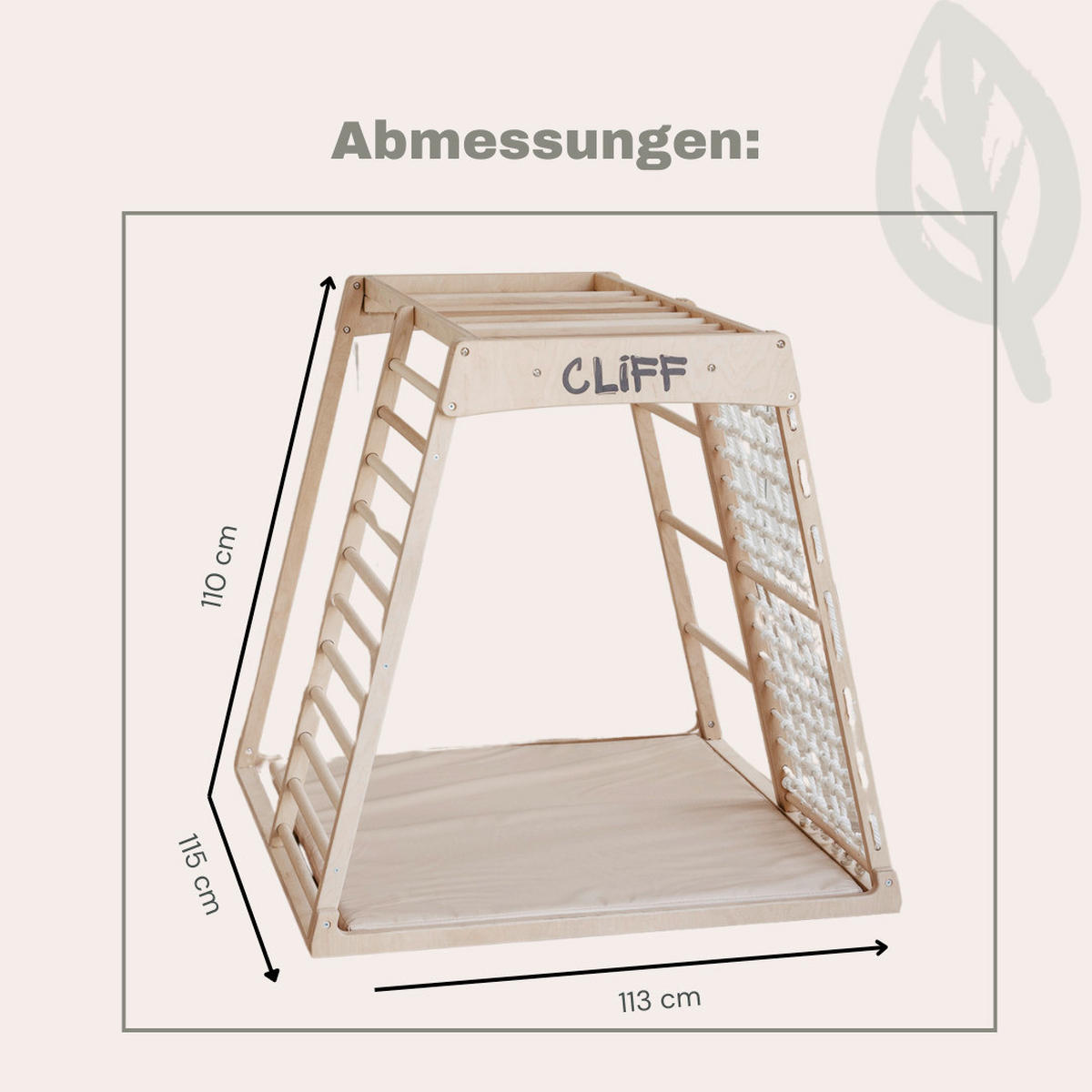 KLETTERGERÜST - Weiß, Basics, Holz (113/115/110cm) - CLIFF