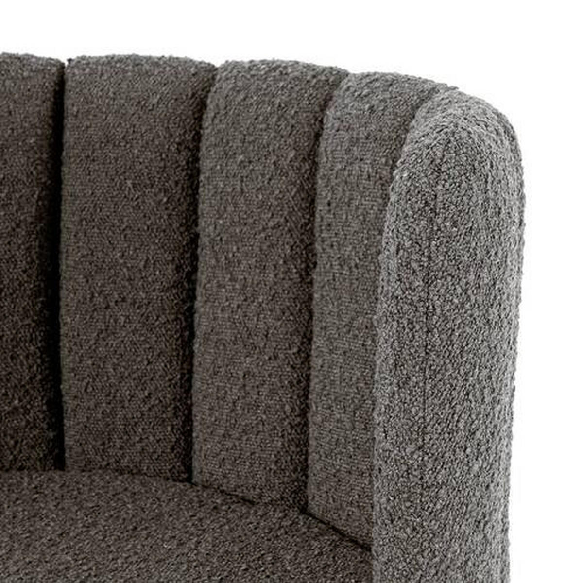 STUHL  in Eisen Bouclé Metall, Textil  - Schwarz/Grau, LIFESTYLE, Textil/Metall (53/77/53cm) - home24
