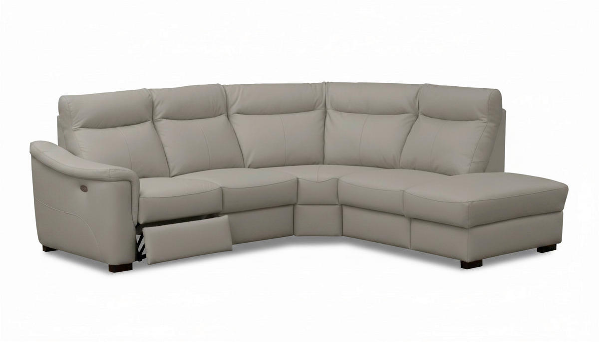 ECKSOFA Echtleder Schlammfarben  - Wengefarben/Schlammfarben, Design, Leder/Holz (260/229cm) - Livetastic