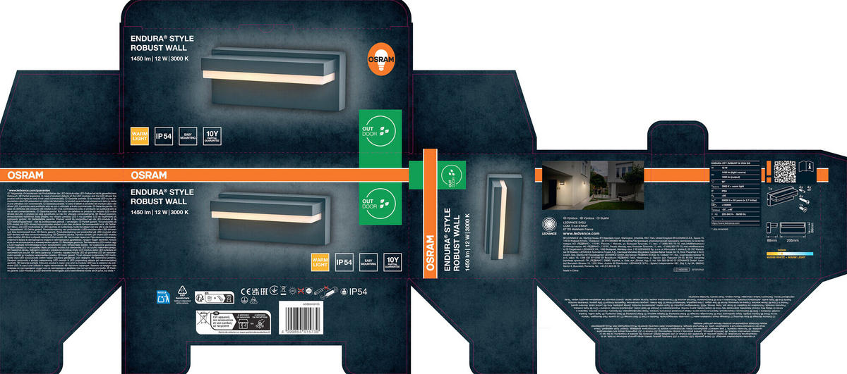 LED-AUßENLEUCHTE 20,6/8,8/8,6 cm   - Dunkelgrau, Basics, Kunststoff/Metall (20,6/8,8/8,6cm) - Osram