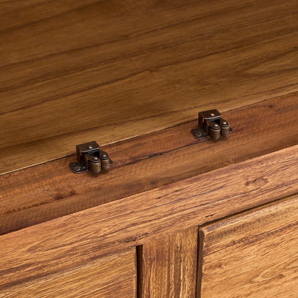 KITAJSKA OMARA, masivno mahagoni naravne barve  - črna/naravne barve, Trendi, kovina/les (105/175/45cm) - Landscape