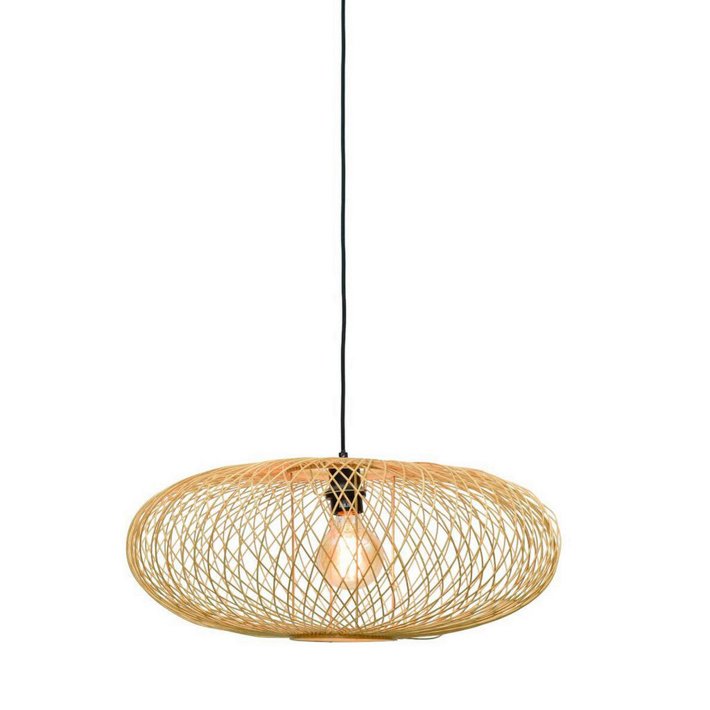 Lampa suspendată GOOD & MOJO Cango, formă eliptică, culoare naturală - Camera de zi / sufragerie - Design - natură - Bamboo