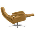RELAXSESSEL in Leder Currygelb  - Currygelb/Edelstahlfarben, Design, Leder/Metall (76/119/86cm) - Dieter Knoll