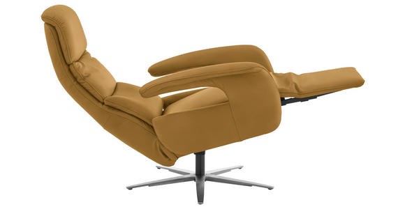 RELAXSESSEL in Leder Currygelb  - Currygelb/Edelstahlfarben, Design, Leder/Metall (76/119/86cm) - Dieter Knoll