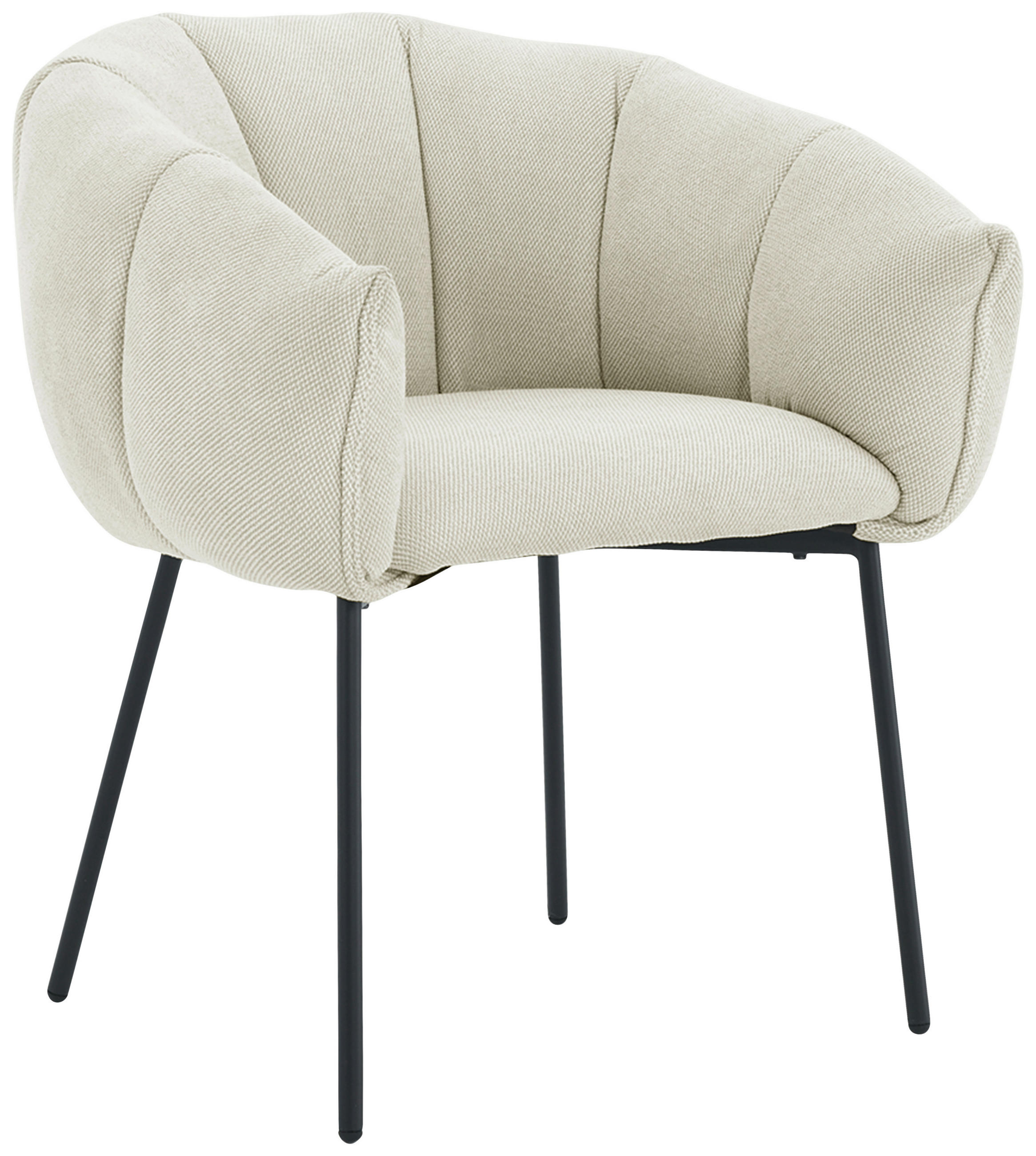 ARMLEHNSTUHL  in Eisen Struktur  - Beige/Schwarz, Design, Textil/Metall (66/78/72cm) - Carryhome