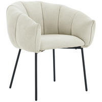 ARMLEHNSTUHL  in Eisen Struktur  - Beige/Schwarz, Design, Textil/Metall (66/78/72cm) - Carryhome