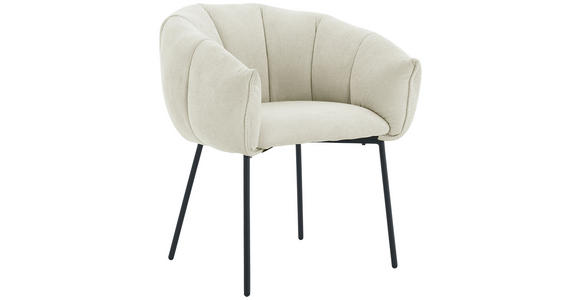 ARMLEHNSTUHL  Stoffauswahl Struktur  - Beige/Schwarz, Design, Textil/Metall (66/78/72cm) - Carryhome