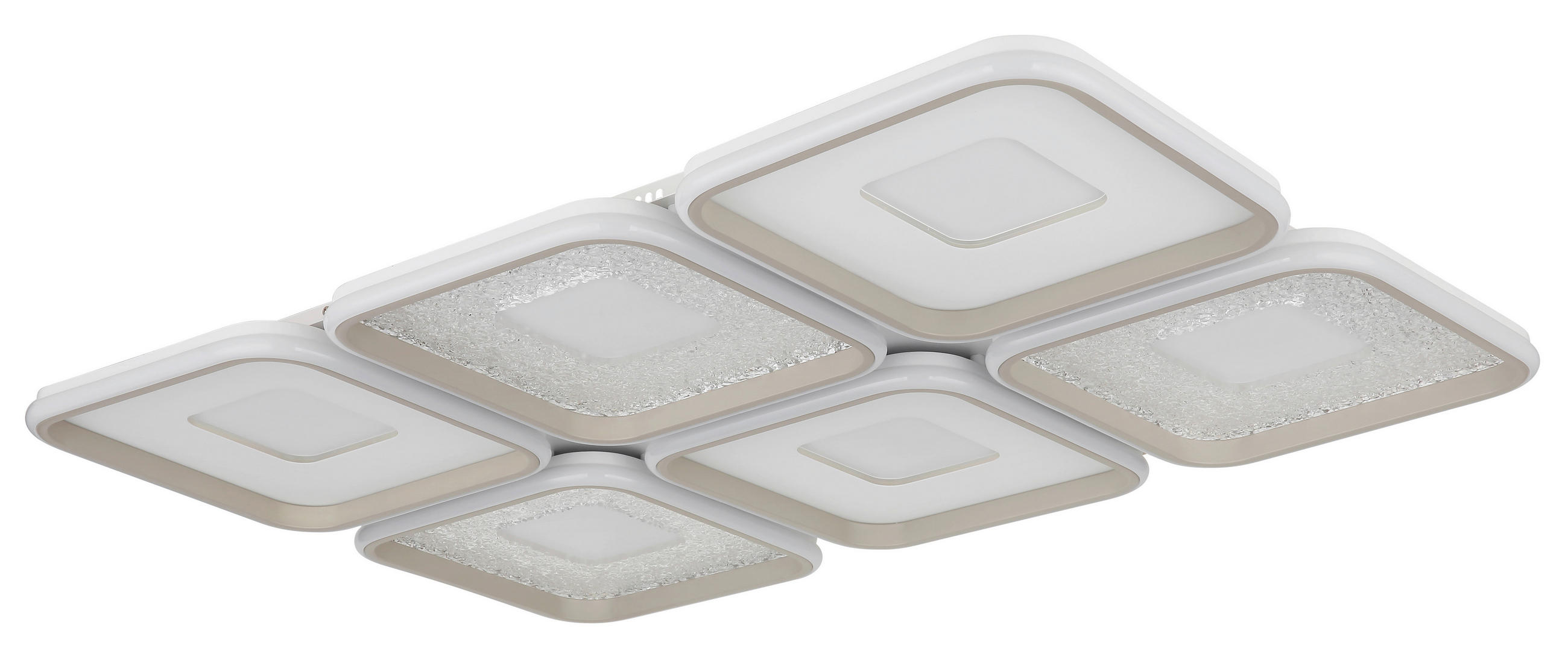 LED-DECKENLEUCHTE 100,1/67/7,8 cm   - Sandfarben/Klar, Design, Kunststoff/Metall (100,1/67/7,8cm) - Globo