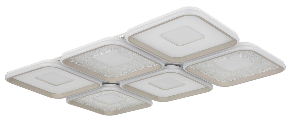 LED-DECKENLEUCHTE 100,1/67/7,8 cm   - Sandfarben/Klar, Design, Kunststoff/Metall (100,1/67/7,8cm) - Globo