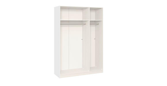 DREHTÜRENSCHRANK in Weiß - Chromfarben/Weiß, Design, Holzwerkstoff (152/236/59cm) - Carryhome