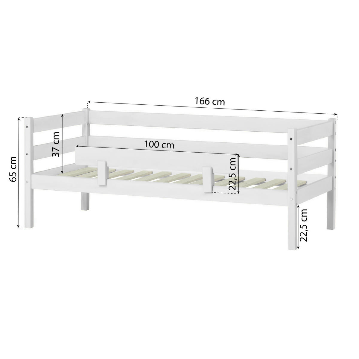 BETTSCHUTZGITTER  - Weiß, MODERN, Holz (100/22,5/4cm) - MID.YOU