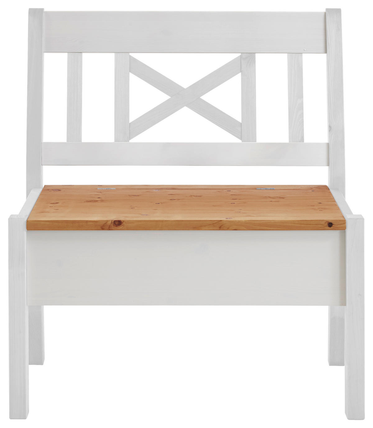 SITZBANK 84/93/58 cm Weiß, Laugenfarbig Kiefer massiv  - Laugenfarbig/Weiß, ROMANTIK / LANDHAUS, Holz (84/93/58cm) - Boxxx
