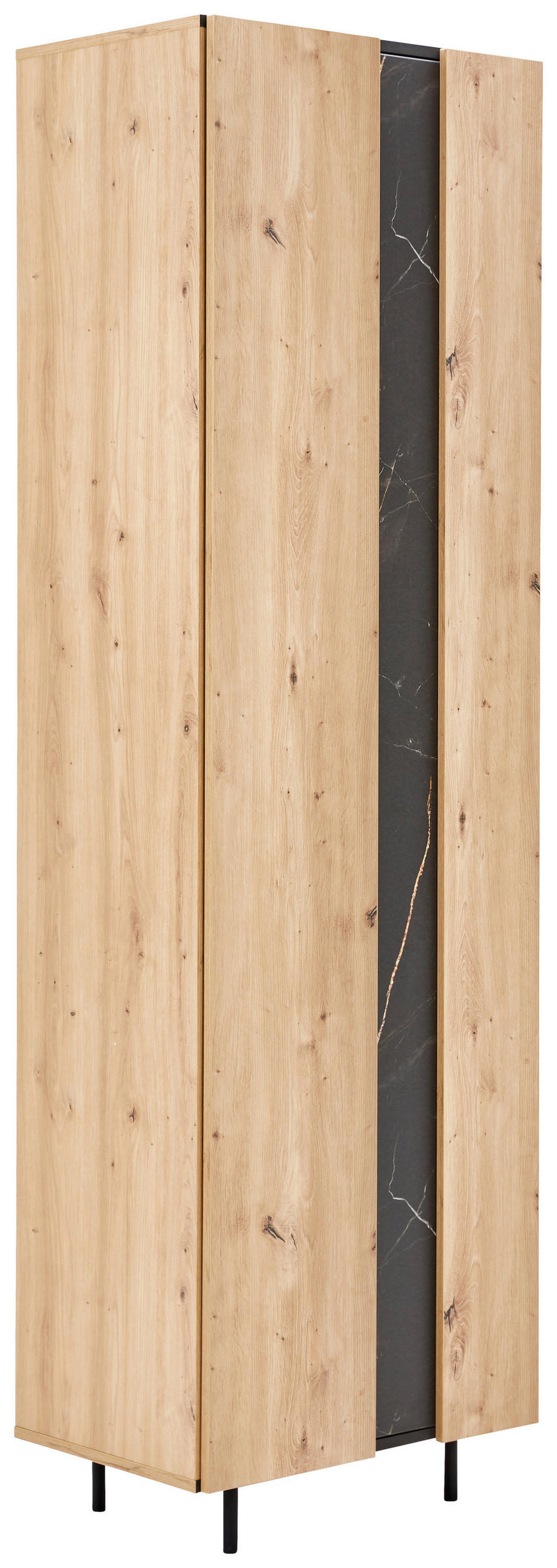 GARDEROBENSCHRANK  in 60/202/42 cm  - Schwarz/Eiche Artisan, Konventionell, Holzwerkstoff/Metall (60/202/42cm) - home24