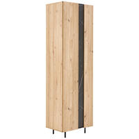 GARDEROBENSCHRANK  in 60/202/42 cm  - Schwarz/Eiche Artisan, KONVENTIONELL, Holzwerkstoff/Metall (60/202/42cm) - home24
