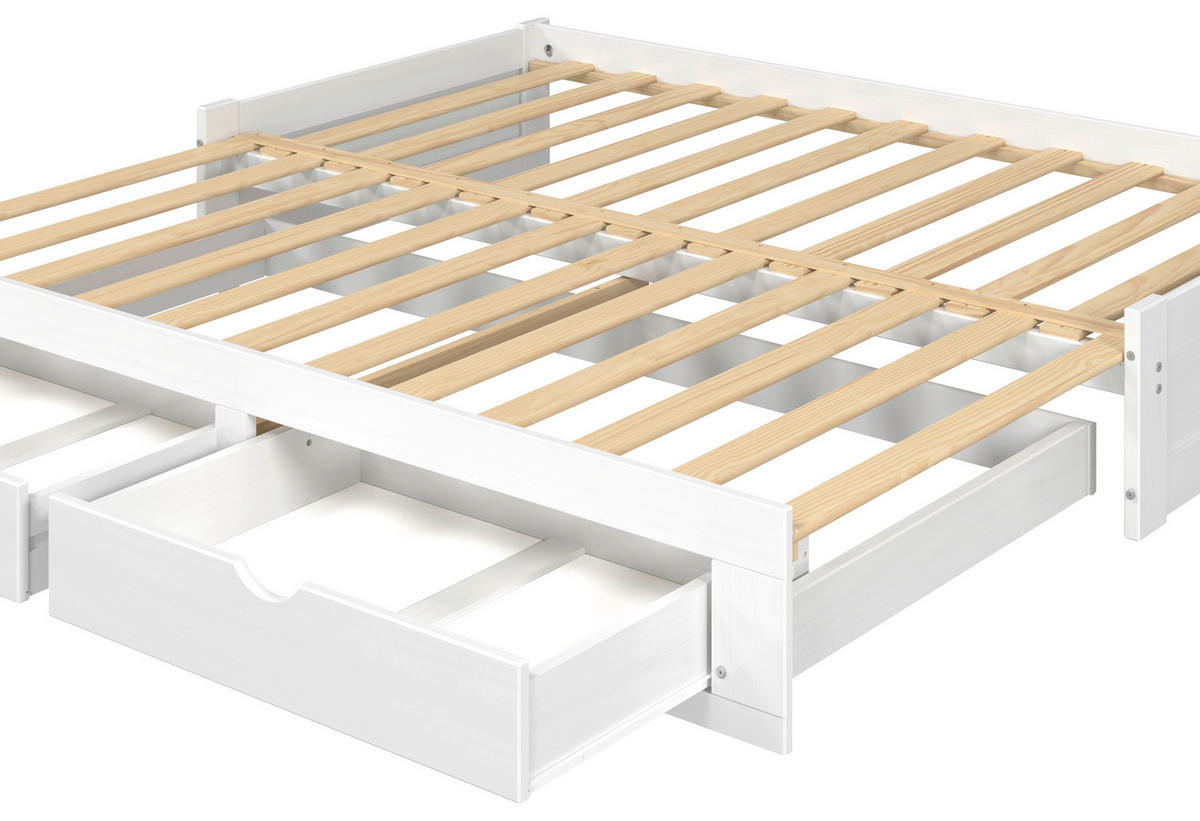AUSZIEHBETT 206/100 cm  in Weiß  - Naturfarben/Weiß, MODERN, Holz/Holzwerkstoff (206/100cm) - MID.YOU