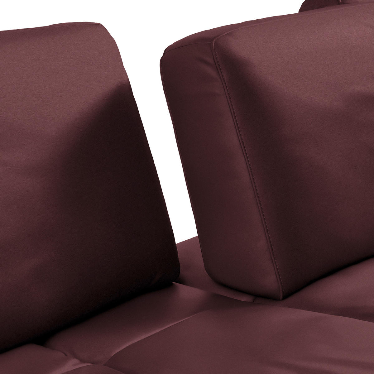 ECKSOFA in Echtleder Bordeaux  - Bordeaux/Bronzefarben, Design, Leder/Holz (314/176cm) - Valnatura