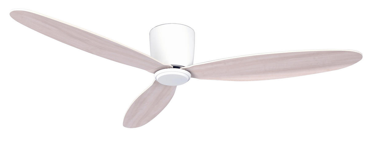 DECKENVENTILATOR  132/19 cm    - Weiss/Eichefarben, Basics, Holzwerkstoff/Kunststoff (132/19cm)