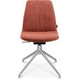 STUHL  in Aluminium Velours Metall, Textil  - Rot/Alufarben, Design, Textil/Metall (46/81,5-84,5/55cm) - Johann Jakob