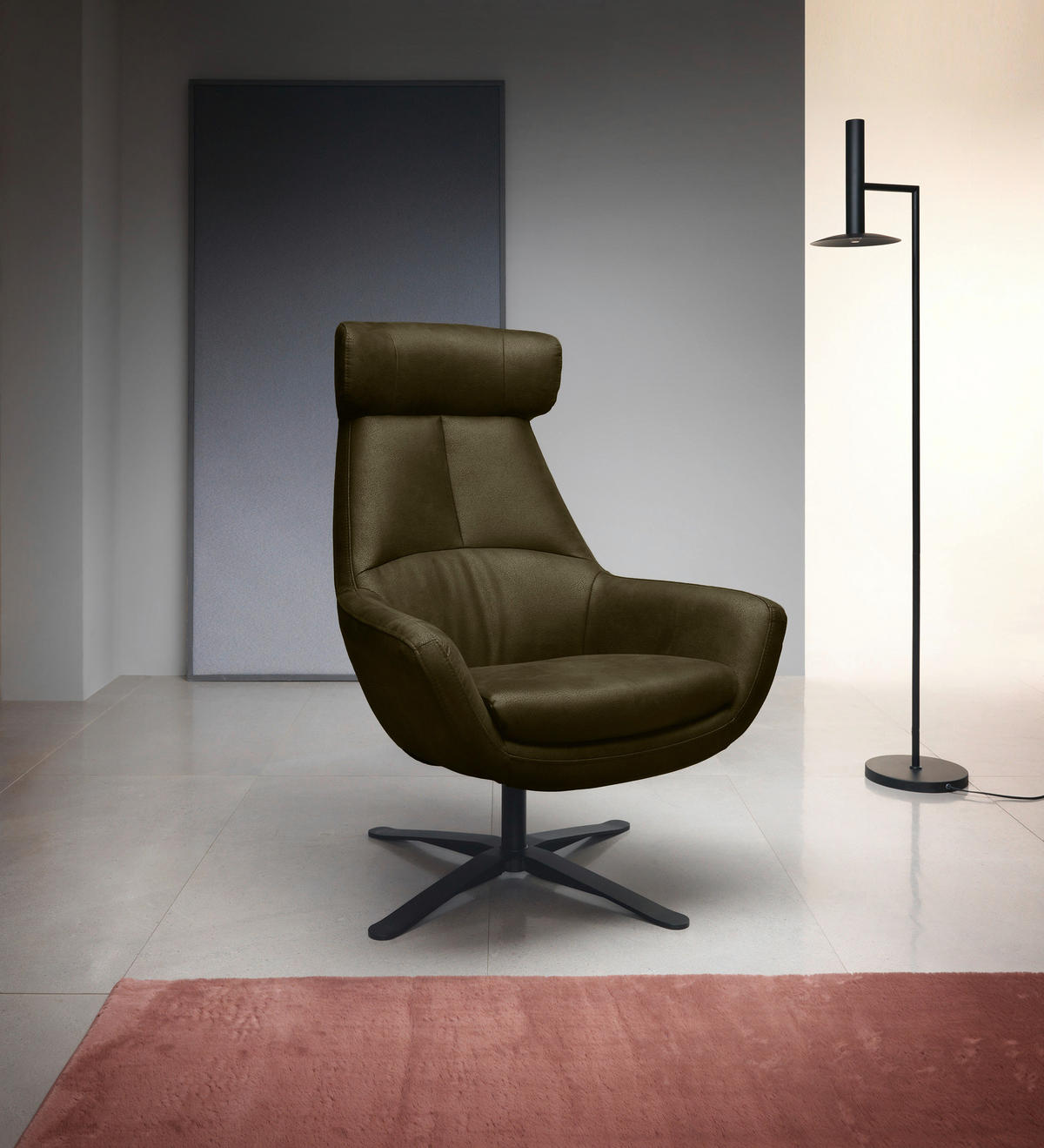 SESSEL in Mikrofaser Grün  - Schwarz/Grün, MODERN, Textil/Metall (81/112/83cm) - Trendmanufaktur