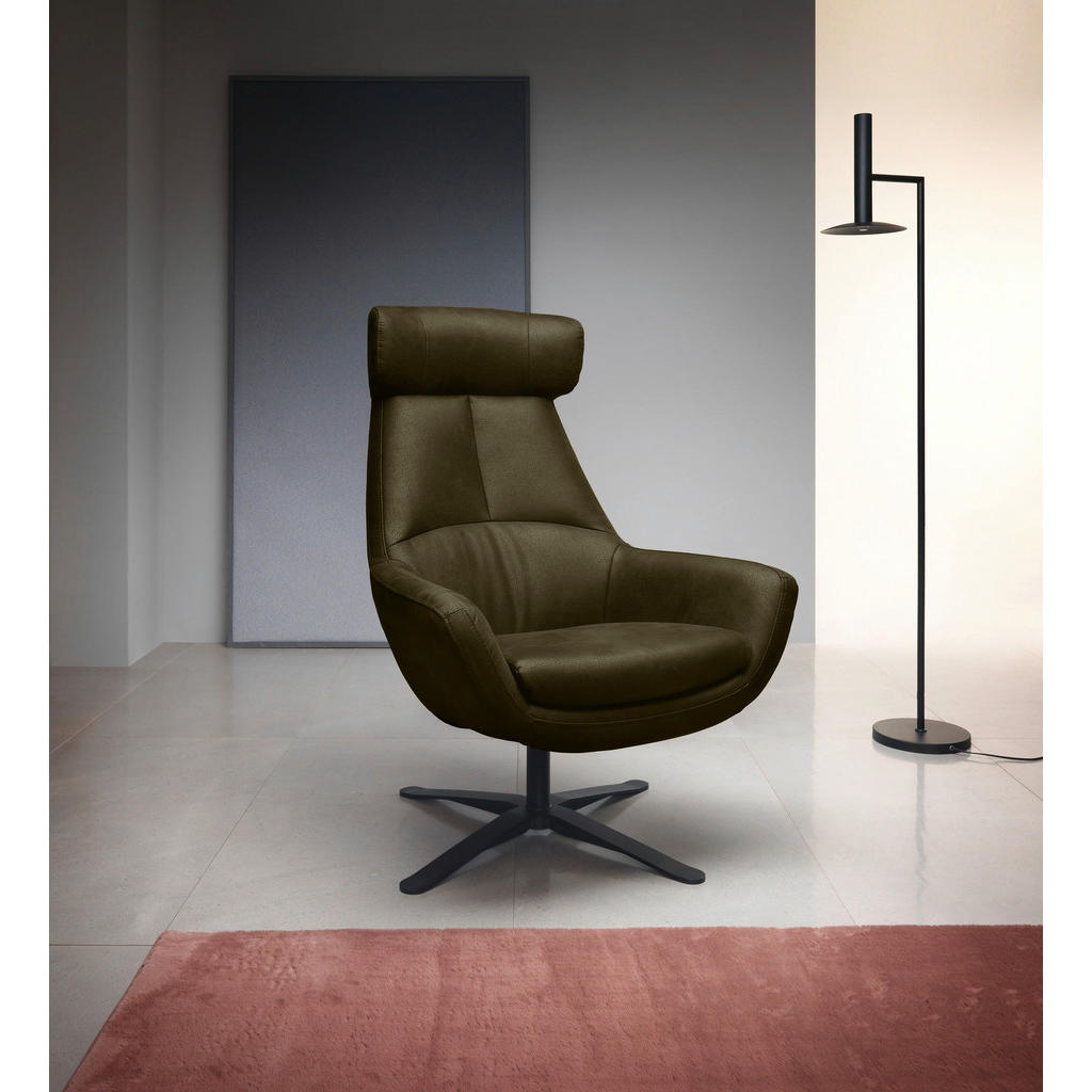 Thumbnail - Trendmanufaktur Sessel BE Organic, Grün, Textil, 81x112x83 cm, Made in EU, Lederauswahl, Stoffauswahl, Wohnzimmer, Sesse...