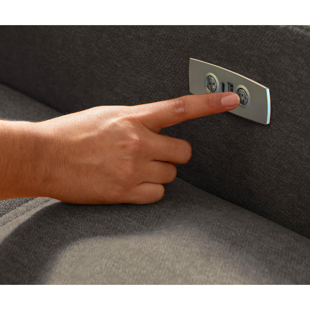 Thumbnail - Livetastic Ecksofa, Anthrazit, Textil, Uni, 4-Sitzer, Ottomane links, L-Form, 292x185 cm, Made in EU, Liegefunktion, ele...