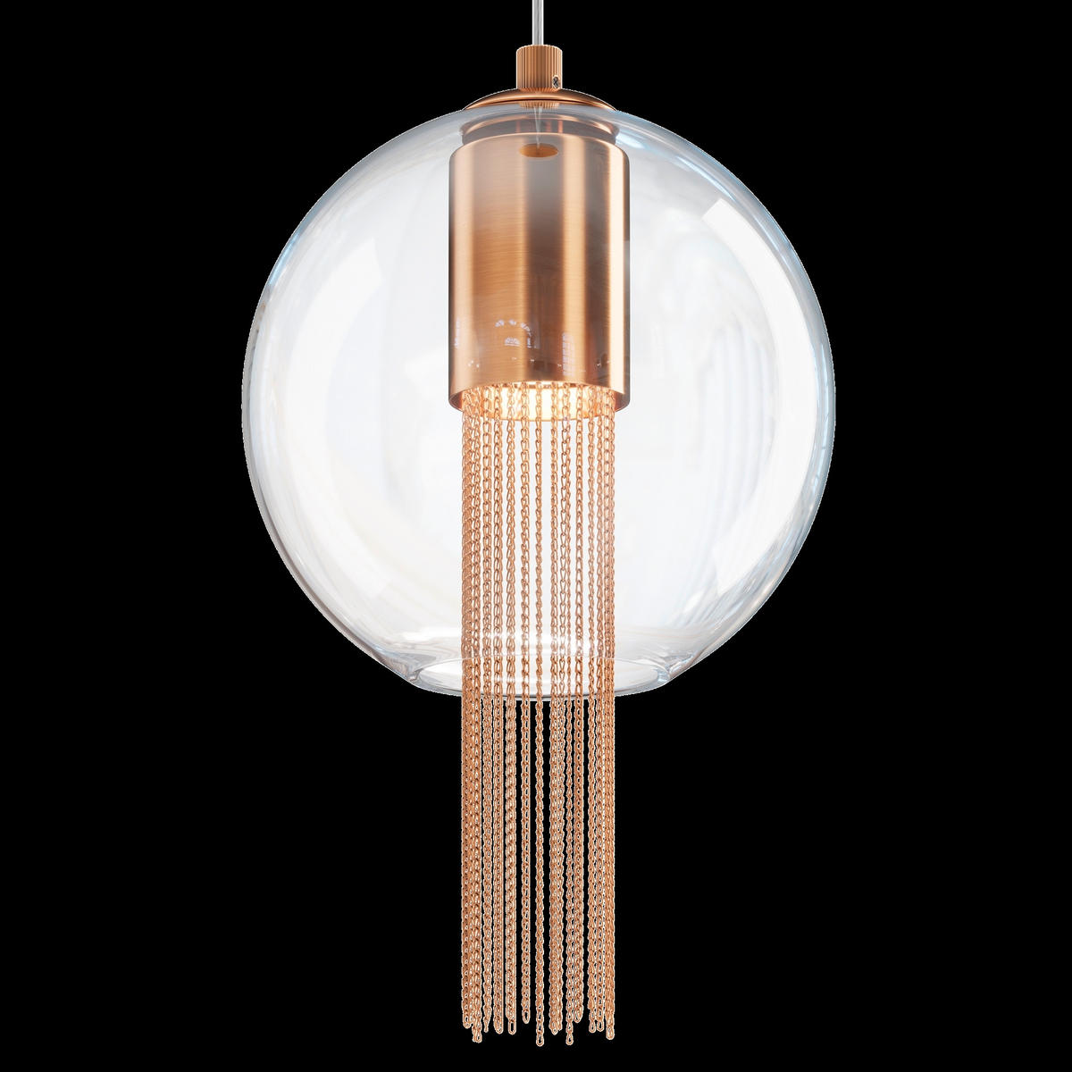 PENDELLEUCHTE 20/37 cm    - Transparent/Bronzefarben, Trend, Glas/Metall (20/37cm) - MAYTONI