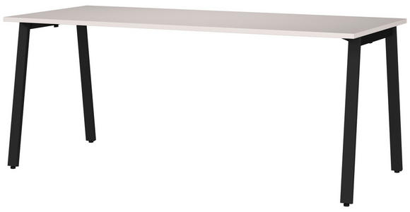 SCHREIBTISCH 180/80/75 cm, Schwarz, Kaschmir, in verschiedenen Holz-Dekoren erhältlich, justierbare Füße  - Kaschmir/Schwarz, MODERN, Holzwerkstoff/Metall (180/80/75cm) - Novel