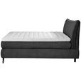 BOXSPRINGBETT 160/200 cm,  in Schwarz, gepolstertes Kopfteil, Topper, Matratzen, H3 + H4 = fest + sehr fest  - Schwarz, Trend, Holz/Textil (160/200cm) - Esposa