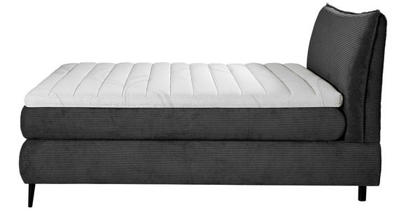 BOXSPRINGBETT 160/200 cm,  in Schwarz, gepolstertes Kopfteil, Topper, Matratzen, H3 + H4 = fest + sehr fest  - Schwarz, Trend, Holz/Textil (160/200cm) - Esposa