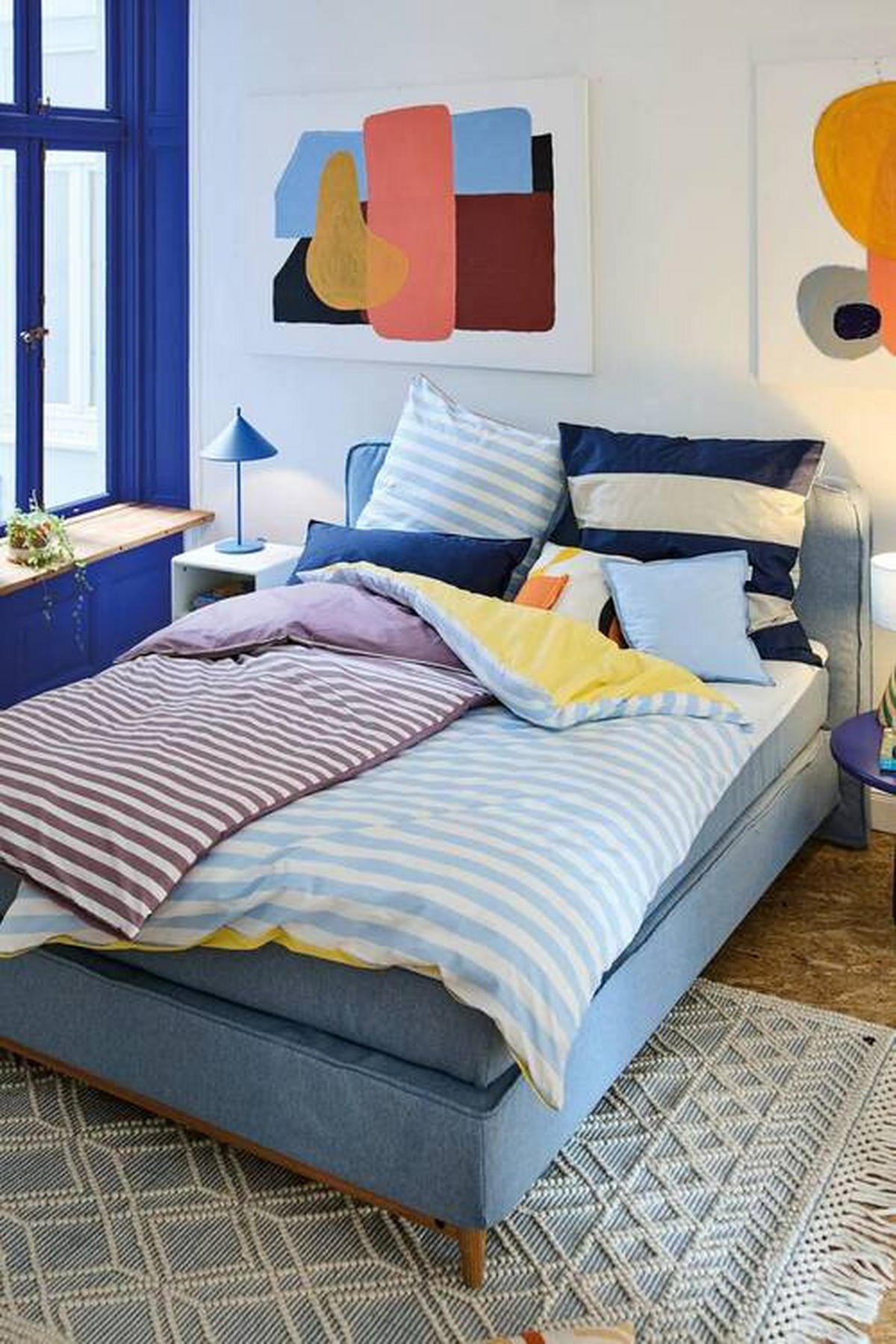 WENDEBETTWÄSCHE Satin 135/200 cm  - Gelb/Hellblau, Basics, Textil (135/200cm) - Tom Tailor