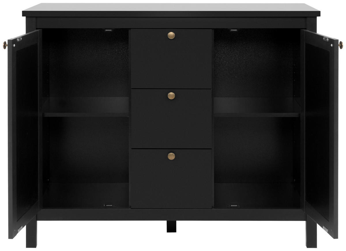 KOMMODE  in 110/90/40 cm  - Messingfarben/Schwarz, Trend, Holzwerkstoff/Metall (110/90/40cm) - MID.YOU