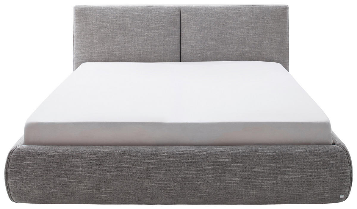 POLSTERBETT 180/200 cm,  in Hellgrau, Bettkasten, Lattenrost,  - Hellgrau/Naturfarben, MODERN, Holz/Textil (180/200cm) - Livetastic