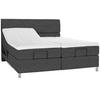 BOXSPRINGBETT 180/200 cm  in Dunkelgrau  - Chromfarben/Dunkelgrau, Konventionell, Kunststoff/Textil (180/200cm) - Voleo