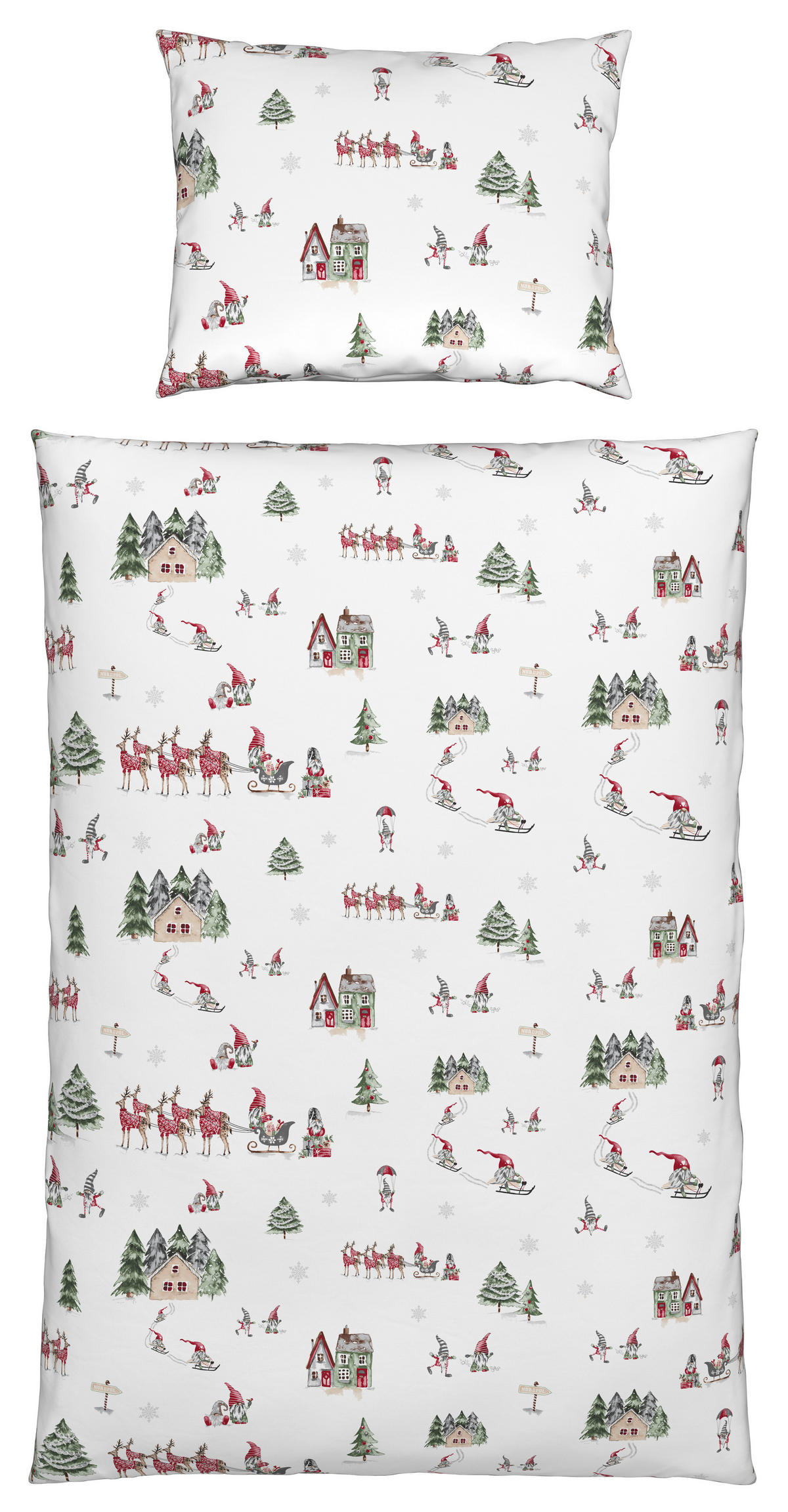 POSTEĽNÁ BIELIZEŇ, flanel, zelená, viacfarebná, červená, biela, 140/200 cm - viacfarebná/biela, Konventionell, textil (140/200cm) - Esposa