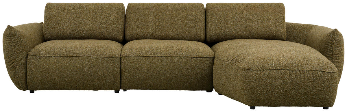 ECKSOFA Chenille Dunkelgrün  - Dunkelgrün/Schwarz, Design, Kunststoff/Textil (340/190cm) - Belluti