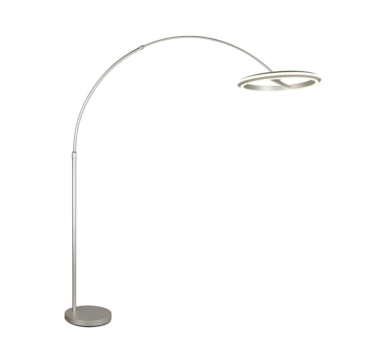 LED-STEHLEUCHTE Amador 45/205 cm   - Nickelfarben, Design, Metall (45/205cm) - Trio Leuchten