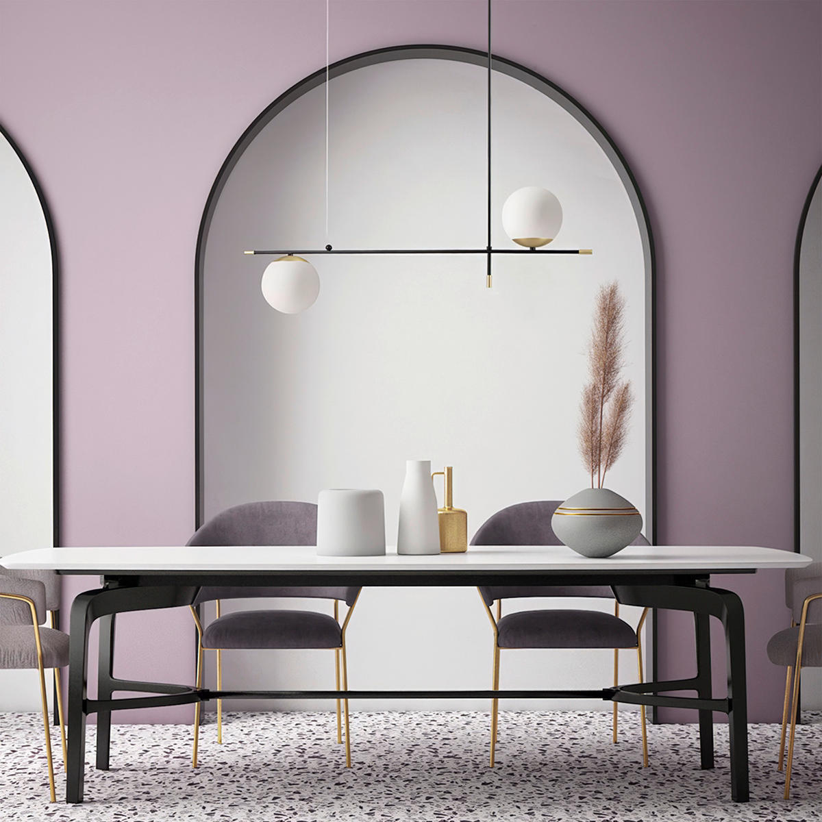 PENDELLEUCHTE  15/76/95 cm   - Weiss/Goldfarben, Trend, Glas/Metall (15/76/95cm) - MAYTONI