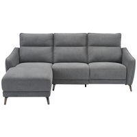 ECKSOFA Struktur Grau  - Chromfarben/Grau, Modern, Textil/Metall (168/239cm) - MID.YOU