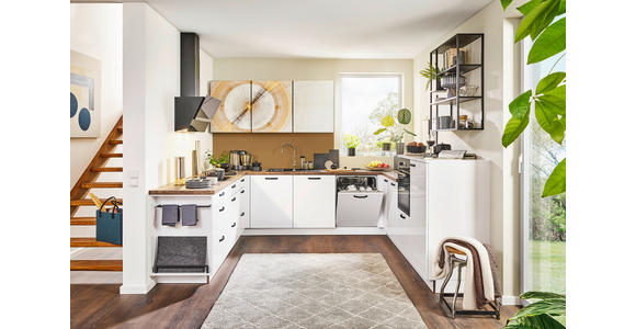 EINBAUKÜCHE - Braun/Weiß, Design, Holzwerkstoff - Dieter Knoll