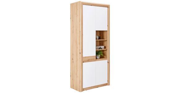Schuhschrank Kashmir New - Eichefarben/Weiß, MODERN, Holzwerkstoff (84/192/41cm) - James Wood