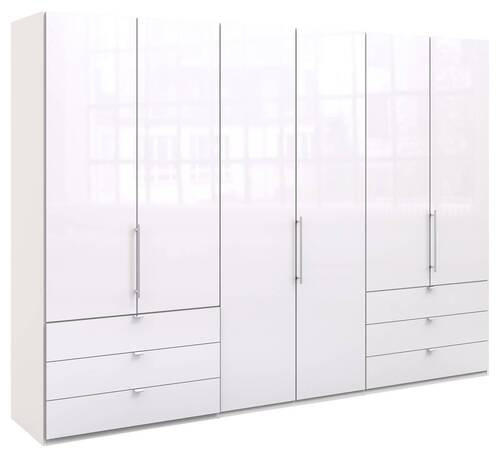 FALTTÜRENSCHRANK  in Weiß  - Chromfarben/Weiß, Basics, Glas/Holzwerkstoff (300/216/58cm) - Venda